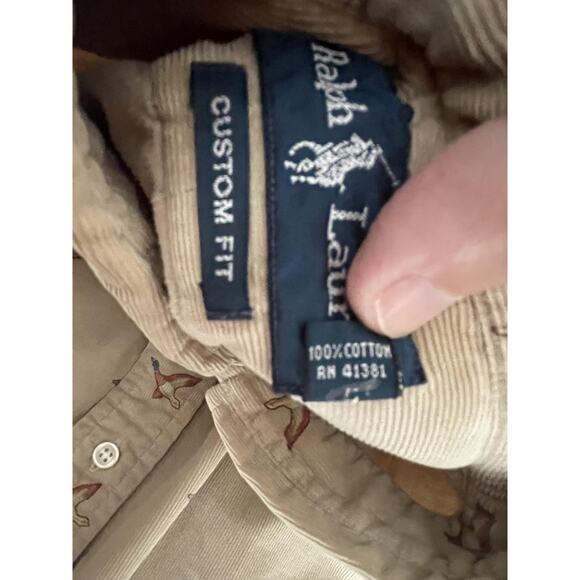 Ralph Lauren Shirt Mens L Corduroy Mallard Duck Print Preppy Outdoors Hunting - Picture 6 of 9